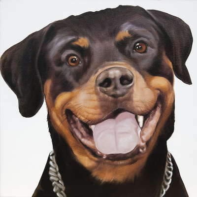portrait animal Rottweiler peinture