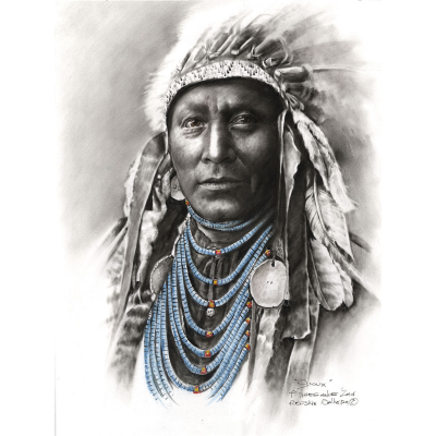 peinture portrait de sioux