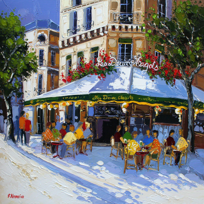 peintures deux magots à Paris - Fabien Novarino