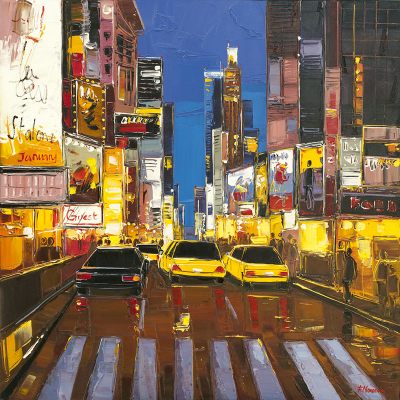 peinture Times Square at night