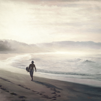 peinture de surfeurs