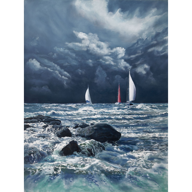 3 voiliers en peinture